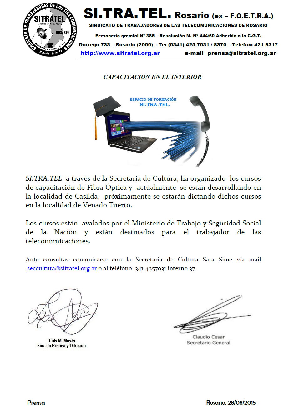 CAPACITACION EN EL INTERIOR