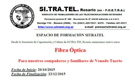 Curso de Fibra Óptica en Venado Tuerto