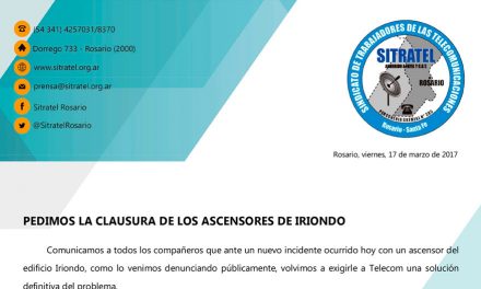 Pedimos la clausura de los ascensores de Iriondo