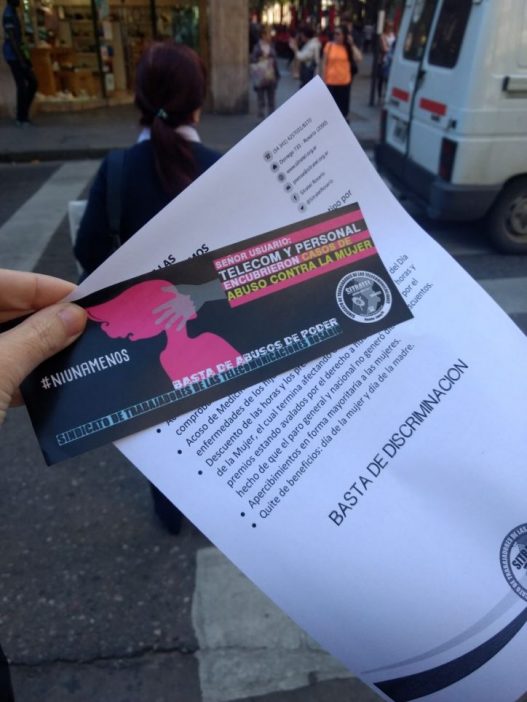 Denunciamos a Telecom en las calles por discriminar a la mujer