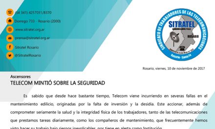 Ascensores TELECOM MINTIÓ SOBRE LA SEGURIDAD