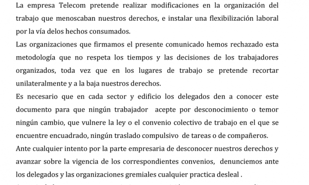 Comunicado Conjunto de FATTEL – Foesitra.