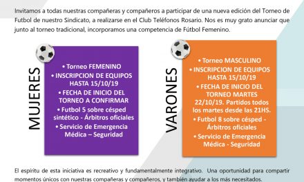 TORNEO DE FUTBOL SOLIDARIO SITRATEL 2019