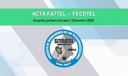 Paritaria Salarial FATTEL – FECOTEL (COOPERATIVAS) Oct / Dic 2020